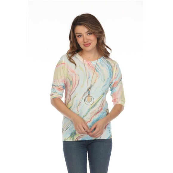 Colorful Waves Print Mesh Top - Picture 12 of 12